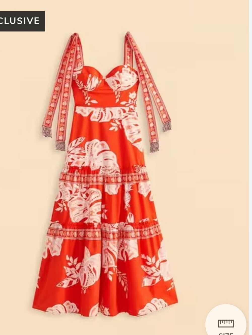 Farm Rio Lace Monstera Red Mididress - Picture 3 of 5